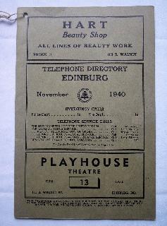 1940 Edinburgh Phone Book