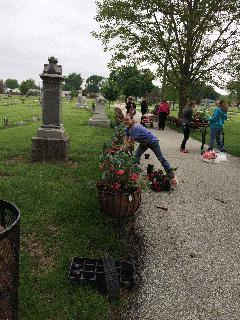 Cemetery Flower Baskets - Girl Scouts